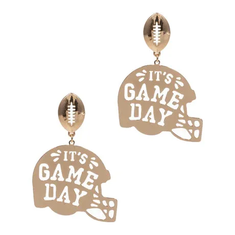 Football Helmet Shaped Drop Earring