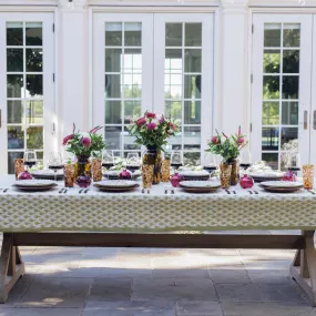 Geo Feather Moss Tablecloth