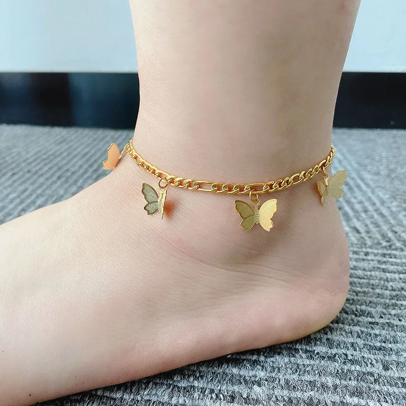 Gold Butterfly Anklet