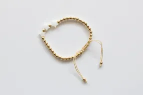 Gold plated beaded adjustable bracelet - Star