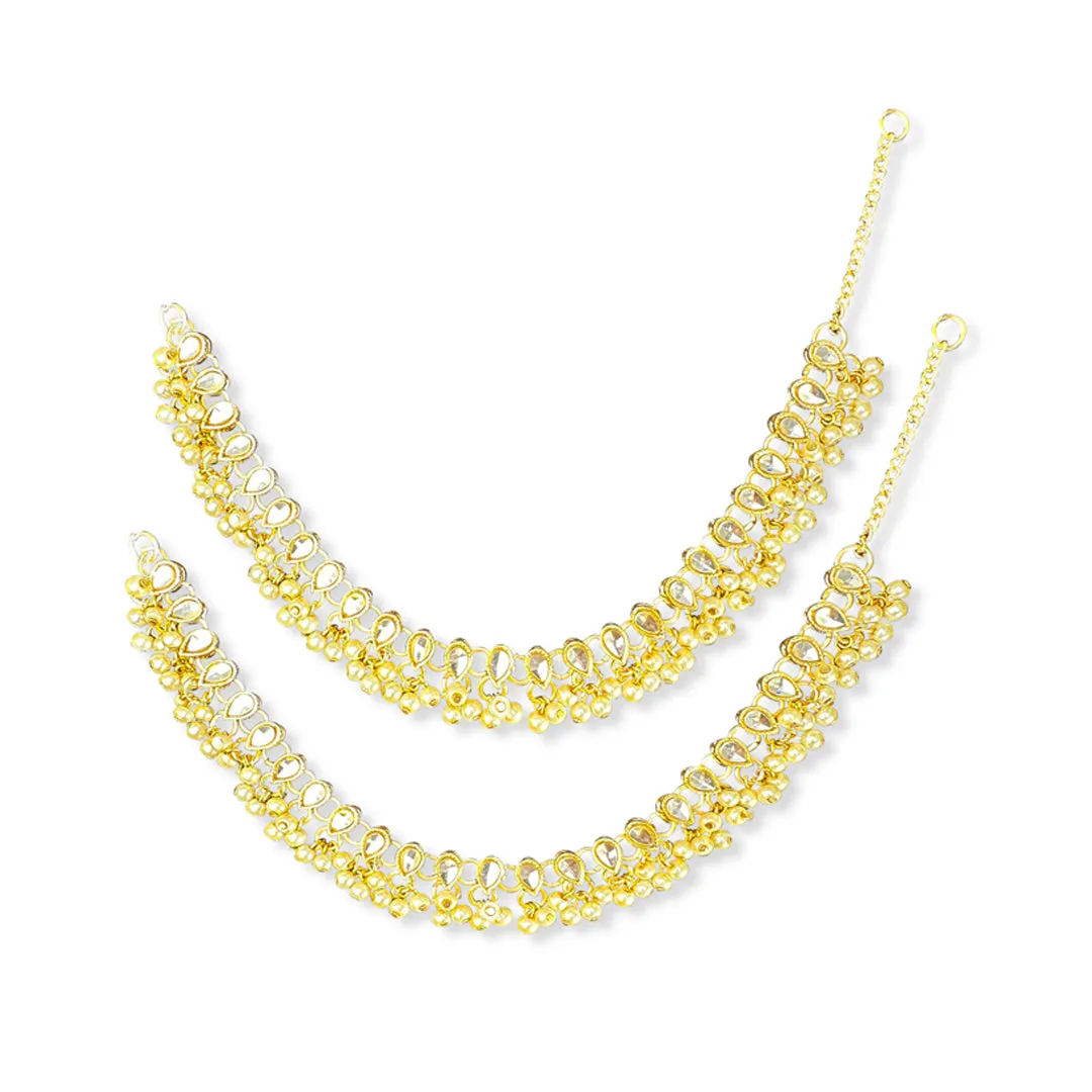 Gold-Plated Pearl Anklet Set