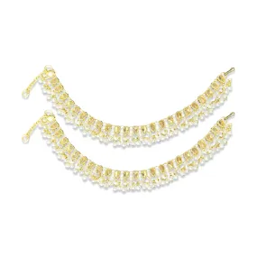 Gold-Plated Pearl Anklet Set