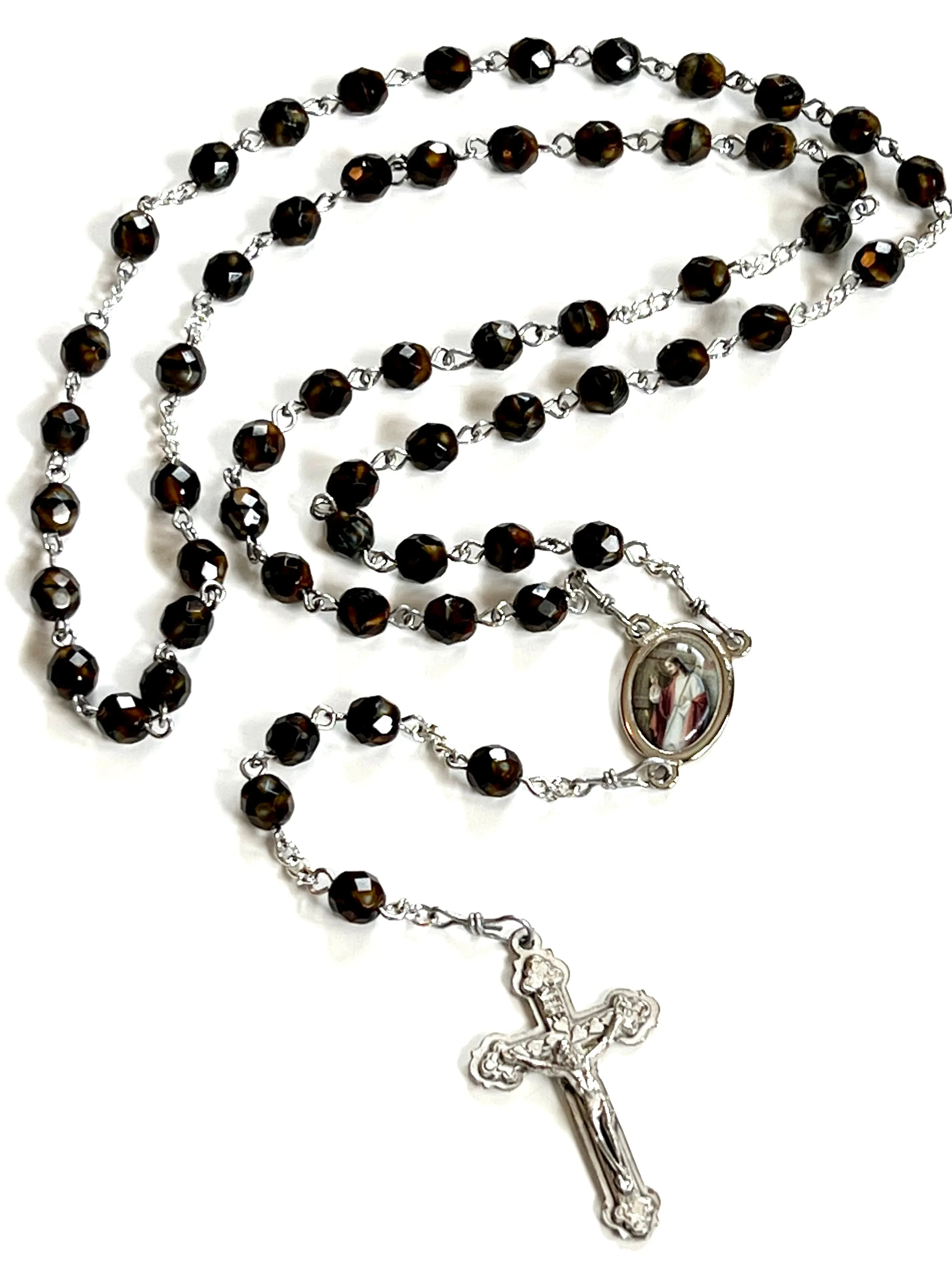 Good Shepherd Tiger’s Eye Rosary