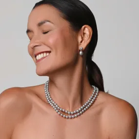 Grey Freshwater Pearl Large Double Strand Necklace