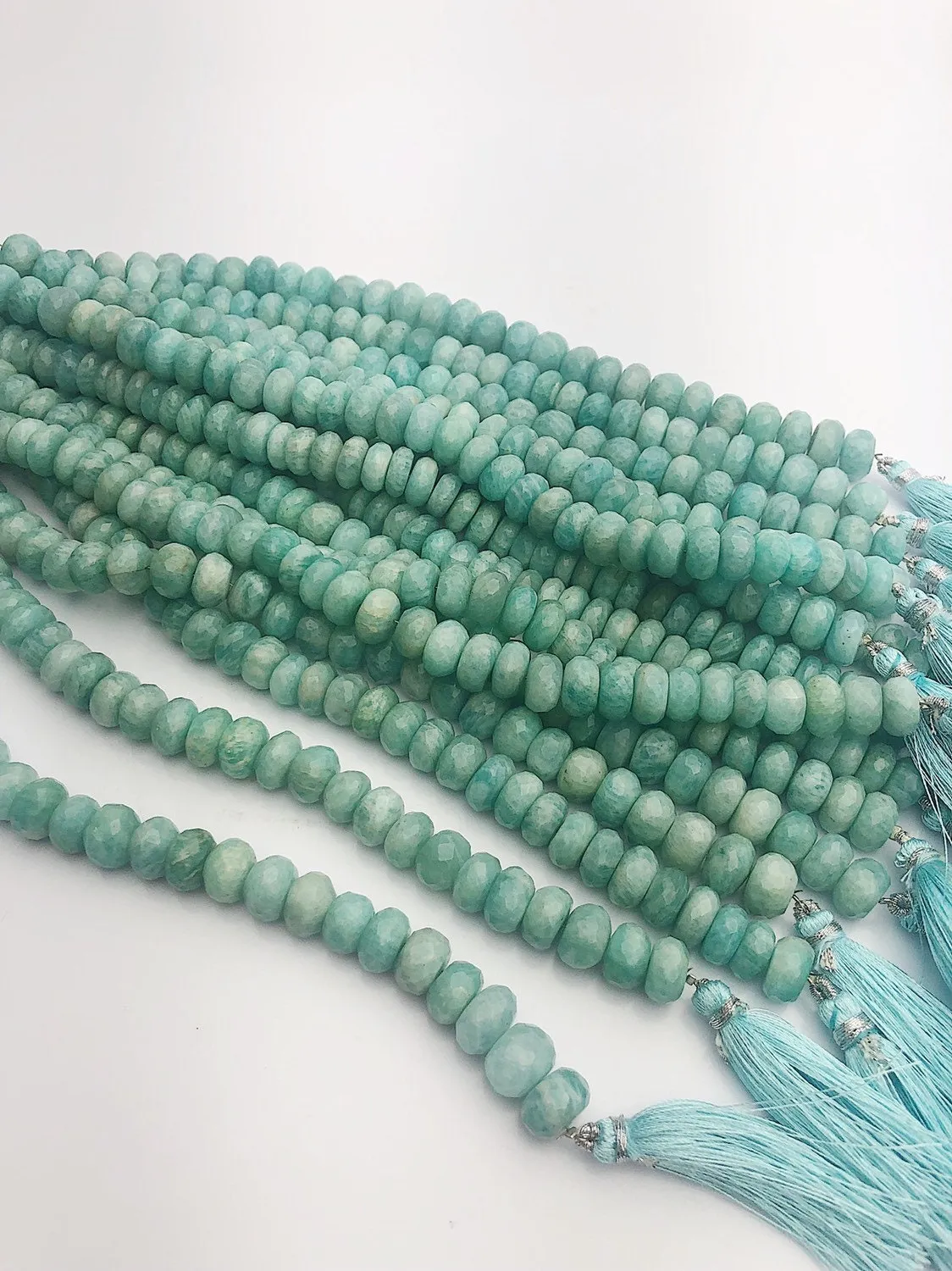 HALF OFF SALE - 10.5mm Amazonite Faceted Gemstone Beads, Full Strand, Semi Precious Gemstone, 8" (#13)