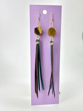 Indigenous Handmade Earrings - Tiger's Eye