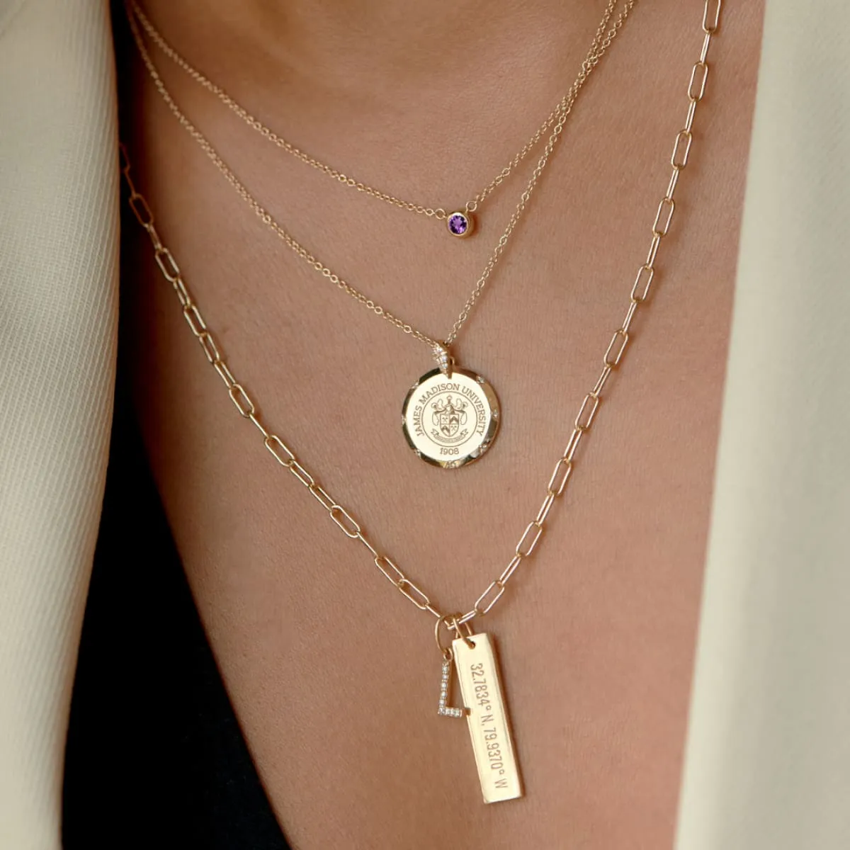 JMU Campus Coordinates Necklace