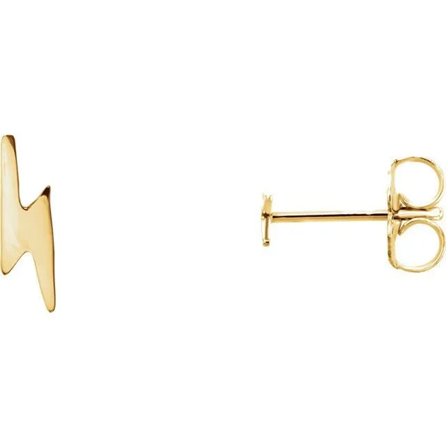 Lightning Bolt 14K Gold Earrings