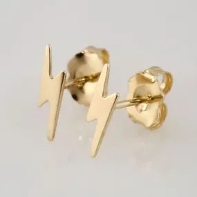 Lightning Bolt 14K Gold Earrings