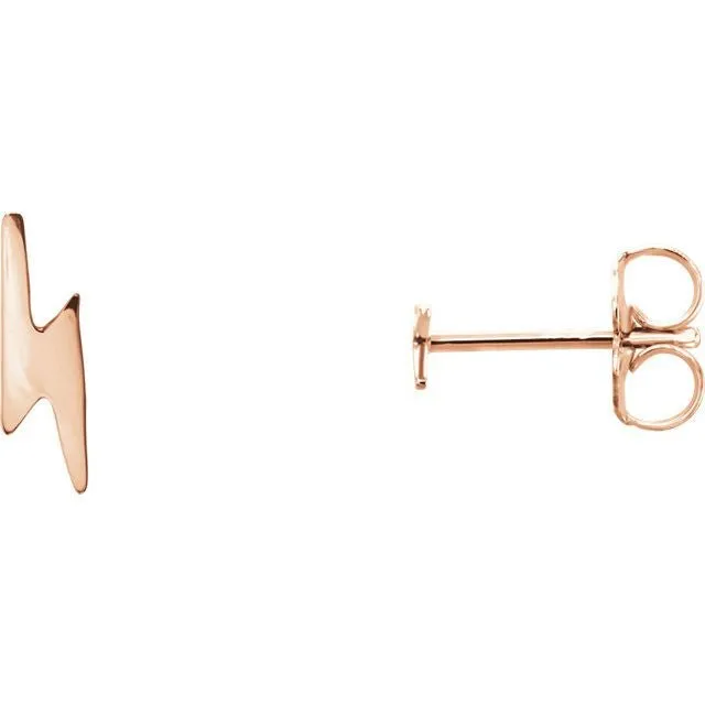 Lightning Bolt 14K Gold Earrings