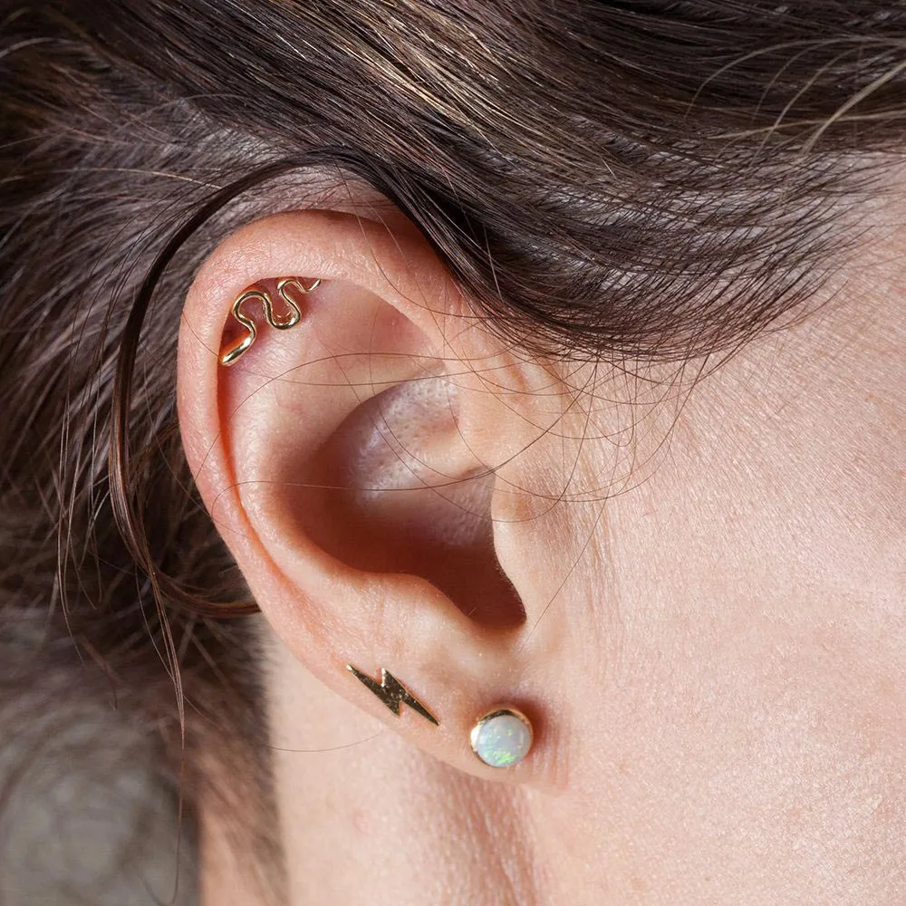 Lightning Bolt 14K Gold Earrings
