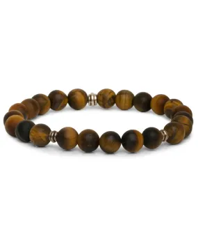Matte Tiger’s Eye and Sterling Silver Beaded Bracelet