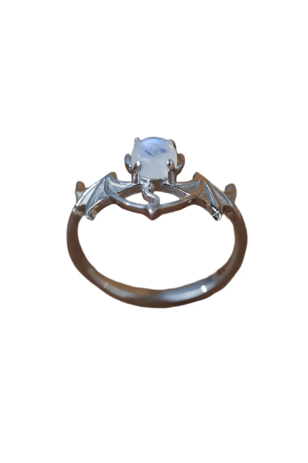 Moonstone Bat 925 Sterling Silver Ring