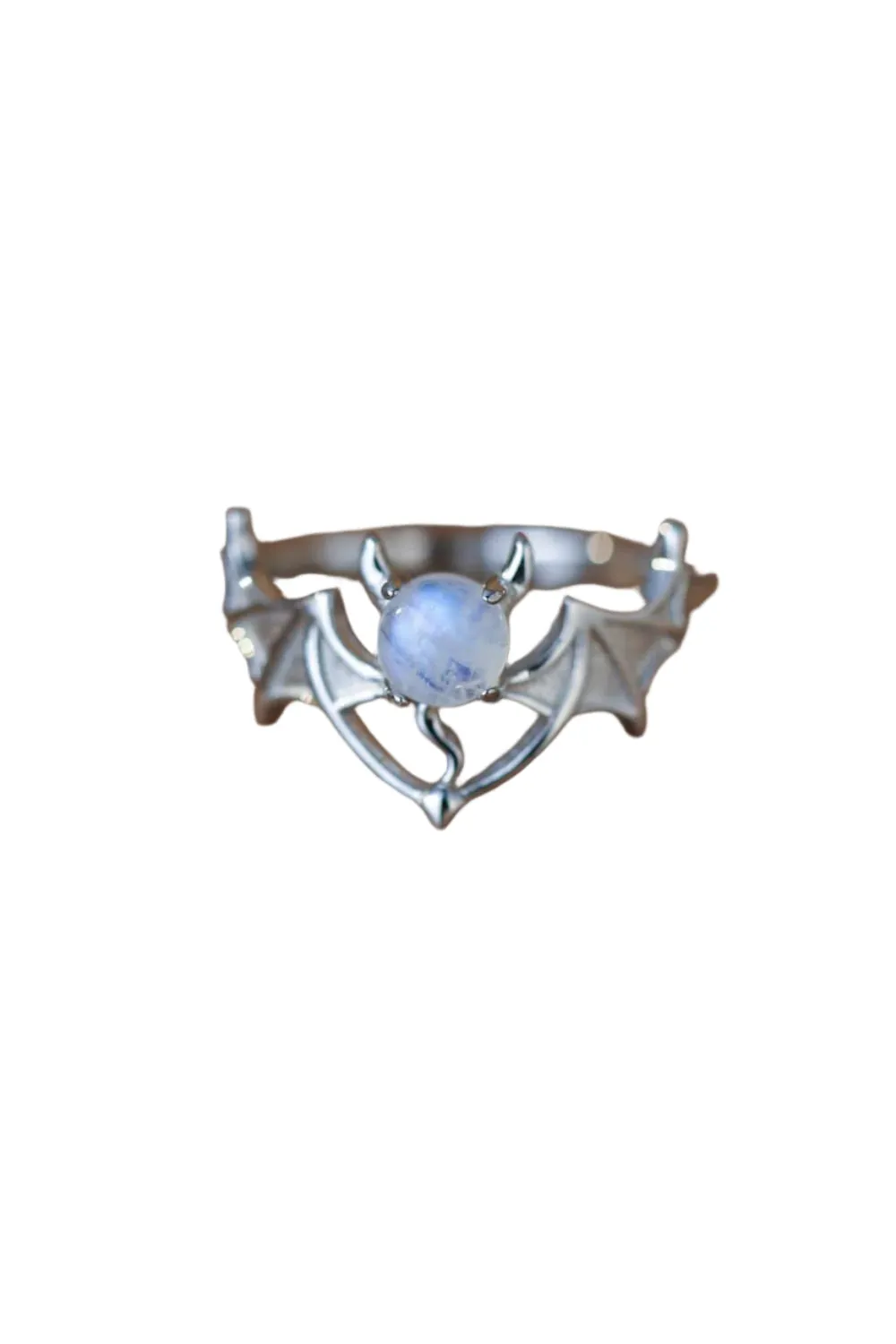 Moonstone Bat 925 Sterling Silver Ring