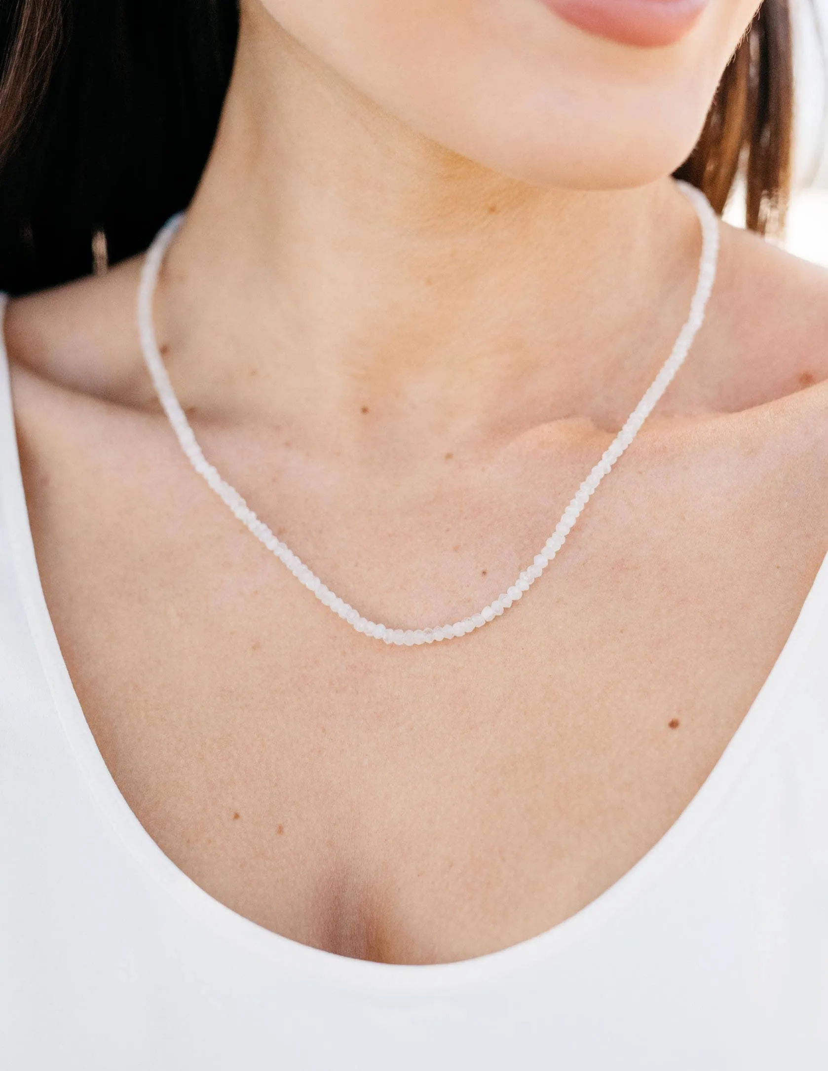 Moonstone Bead Necklace