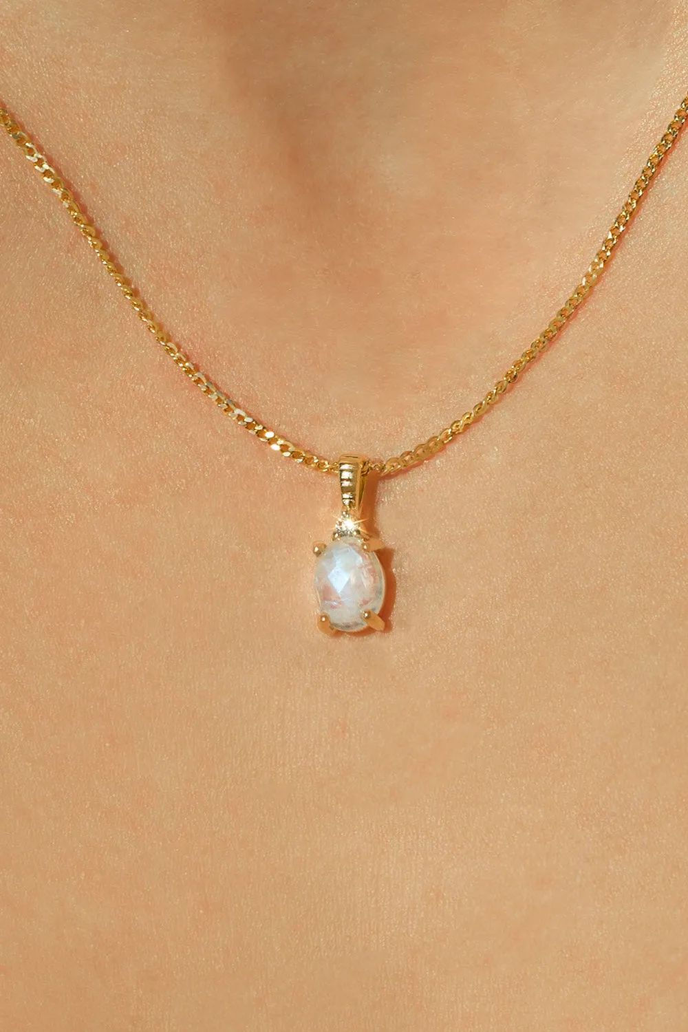Moonstone Intuition Necklace 14K Gold Plated