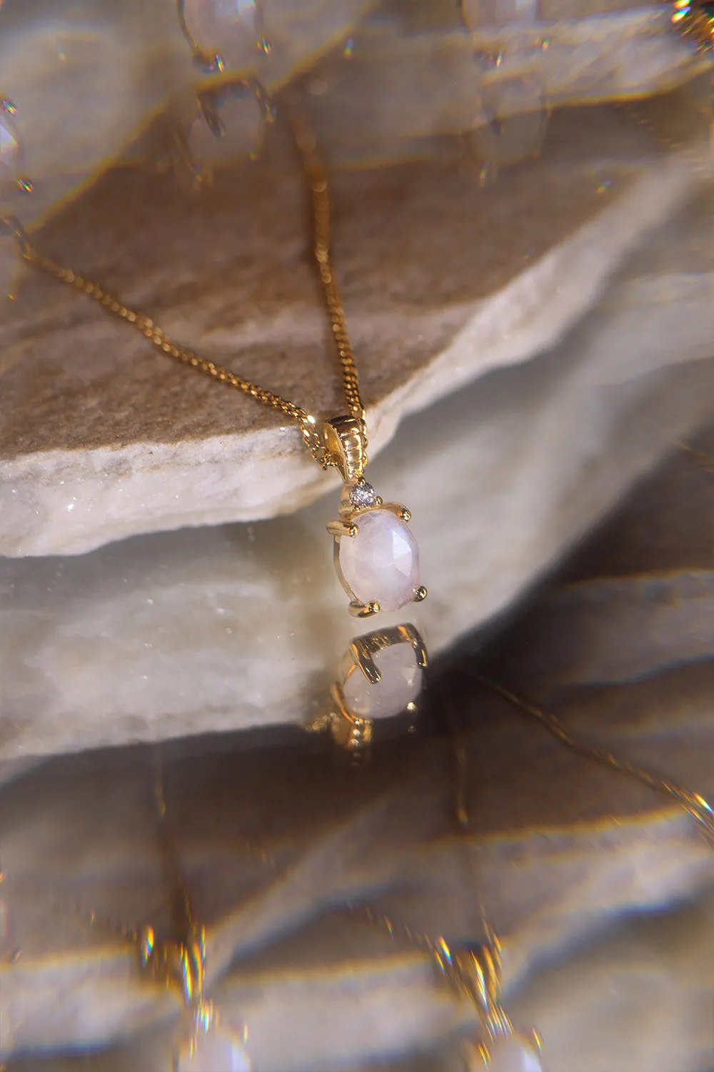 Moonstone Intuition Necklace 14K Gold Plated