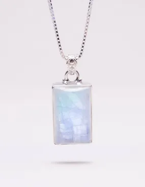 Moonstone Square Mini Pendant Necklace