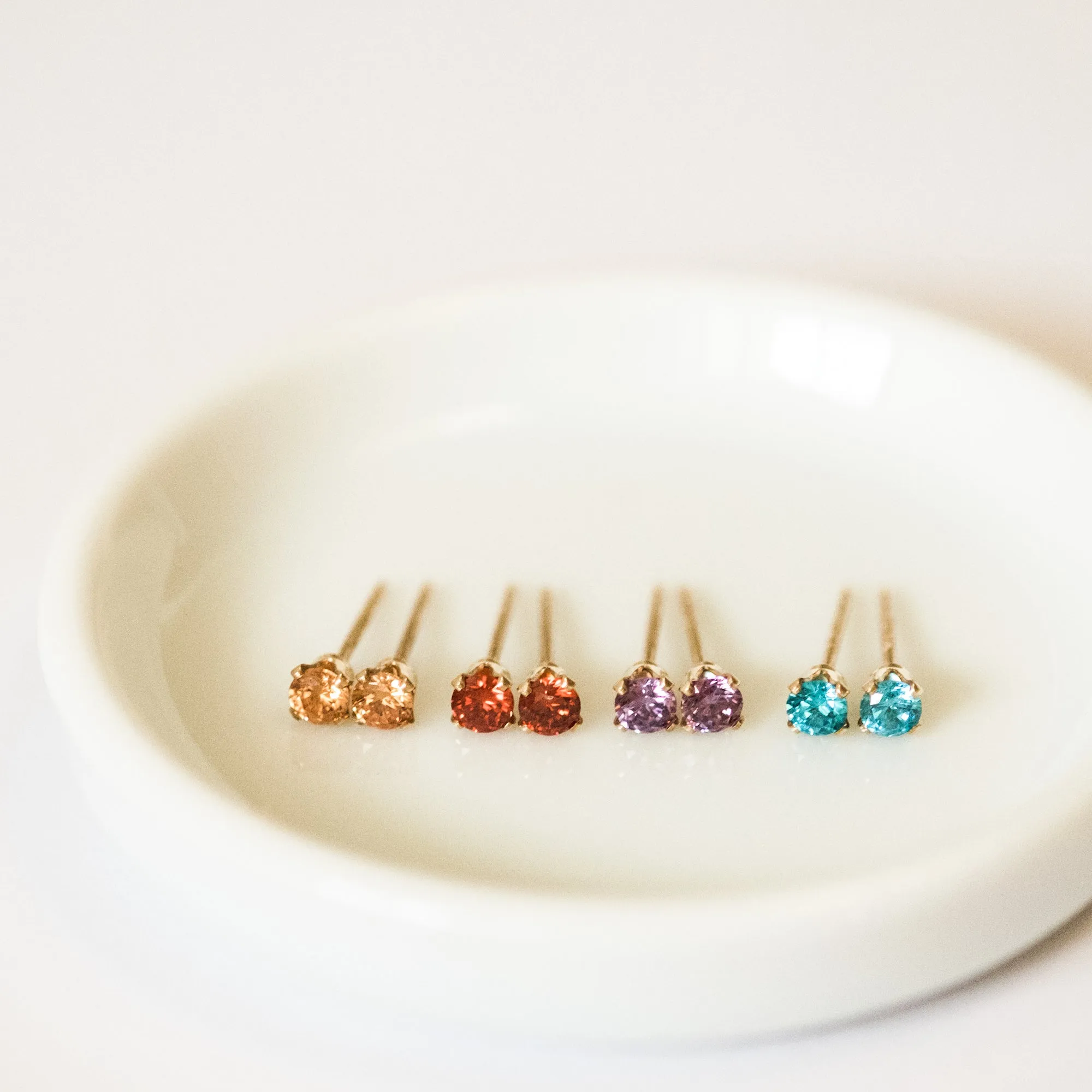 November Birthstone Stud Earrings (Citrine)