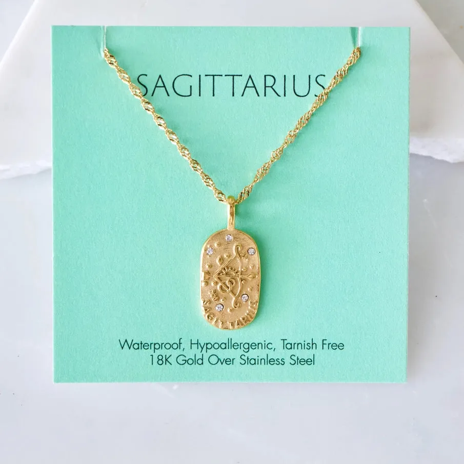 Oval Zodiac Sign Necklaces
