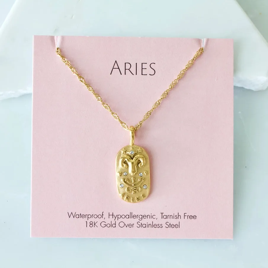 Oval Zodiac Sign Necklaces