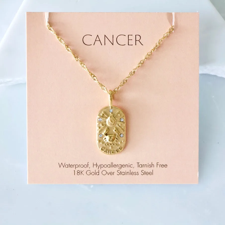 Oval Zodiac Sign Necklaces