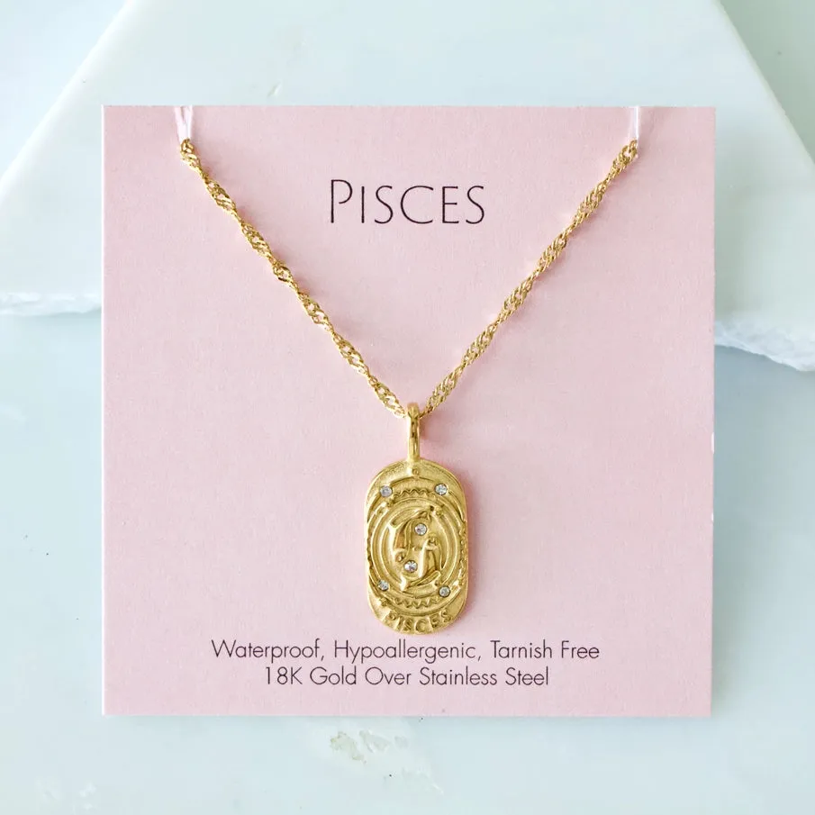 Oval Zodiac Sign Necklaces