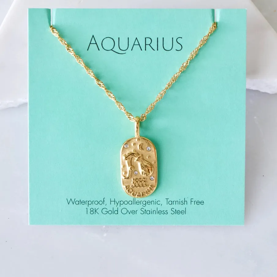 Oval Zodiac Sign Necklaces