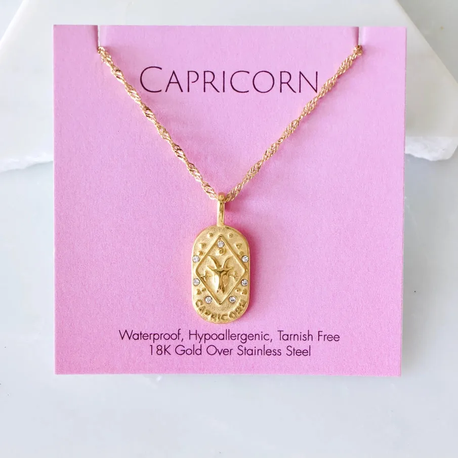 Oval Zodiac Sign Necklaces