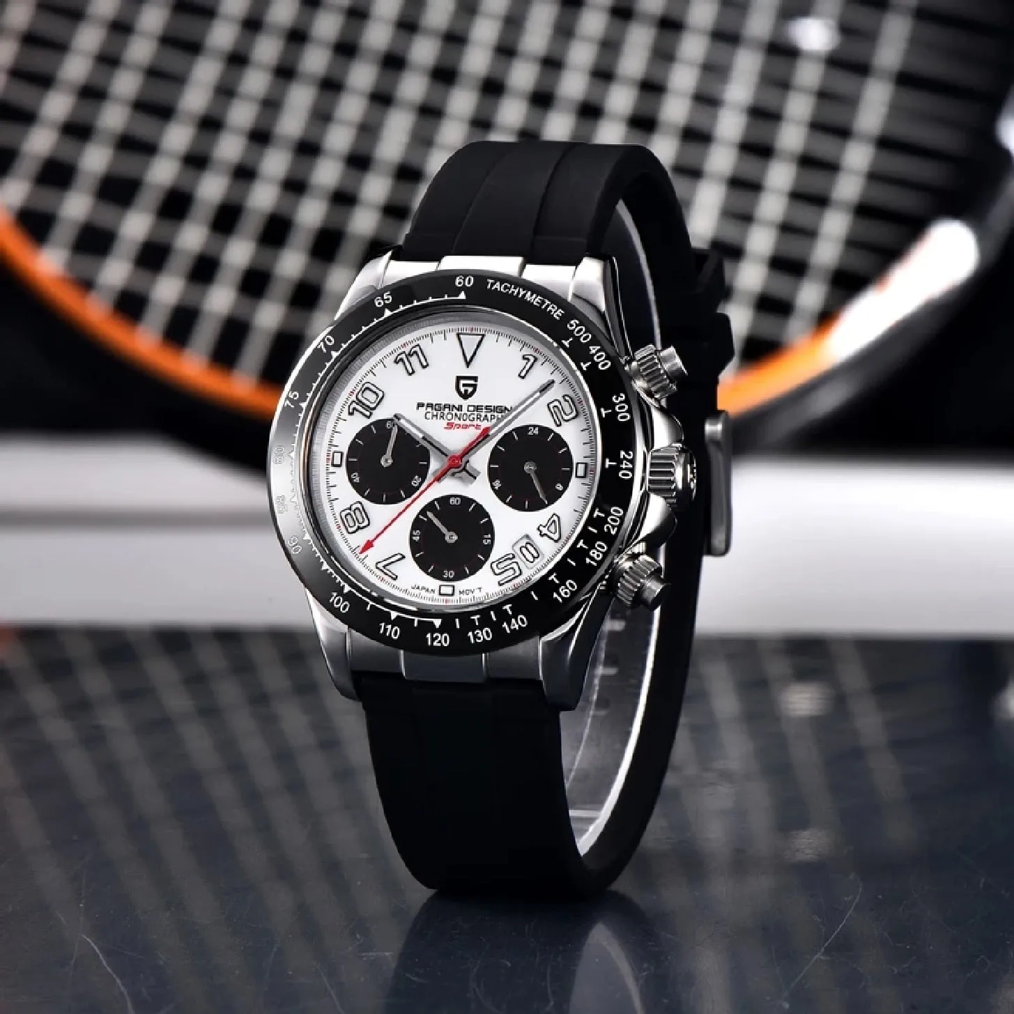 PAGANI DESIGN New Men Quartz Wristwatches Luxury Ceramic Bezel Chronograph Stopwatch Waterproof Stainless Steel Watch For Men