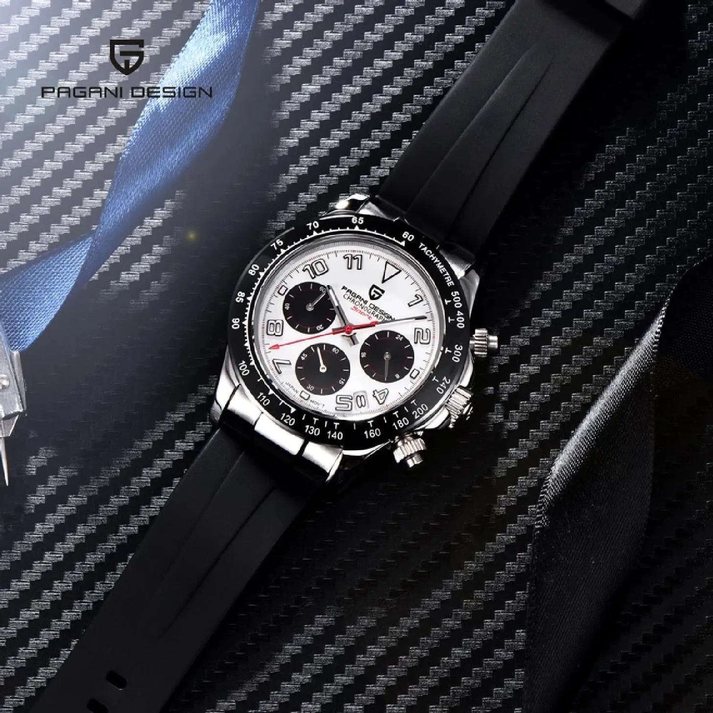 PAGANI DESIGN New Men Quartz Wristwatches Luxury Ceramic Bezel Chronograph Stopwatch Waterproof Stainless Steel Watch For Men