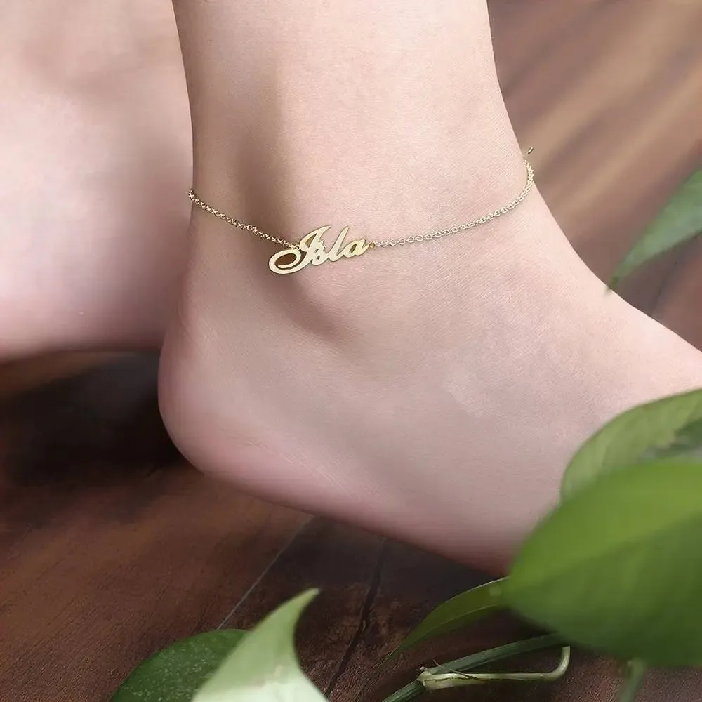 Personalised Name Anklet Stainless Steel