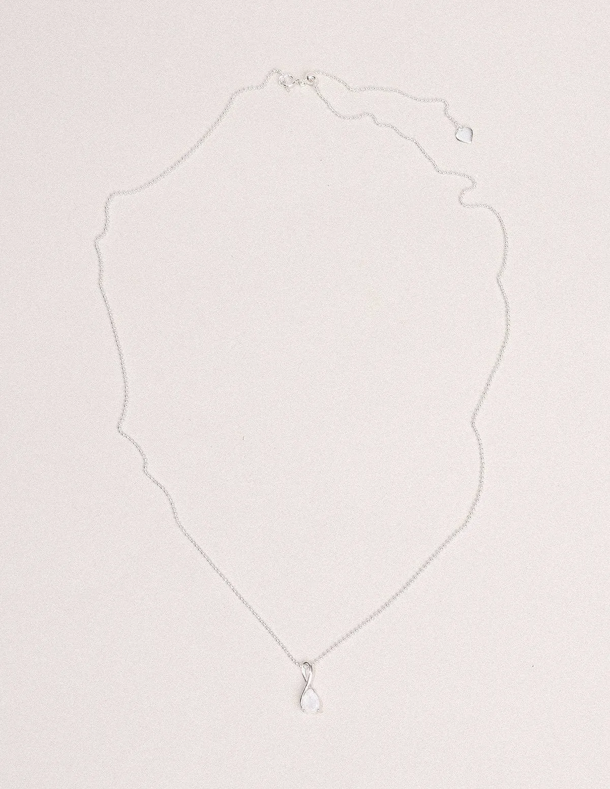 Petite Rainbow Moonstone Silver Necklace