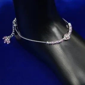 Pink CZ beads anklet