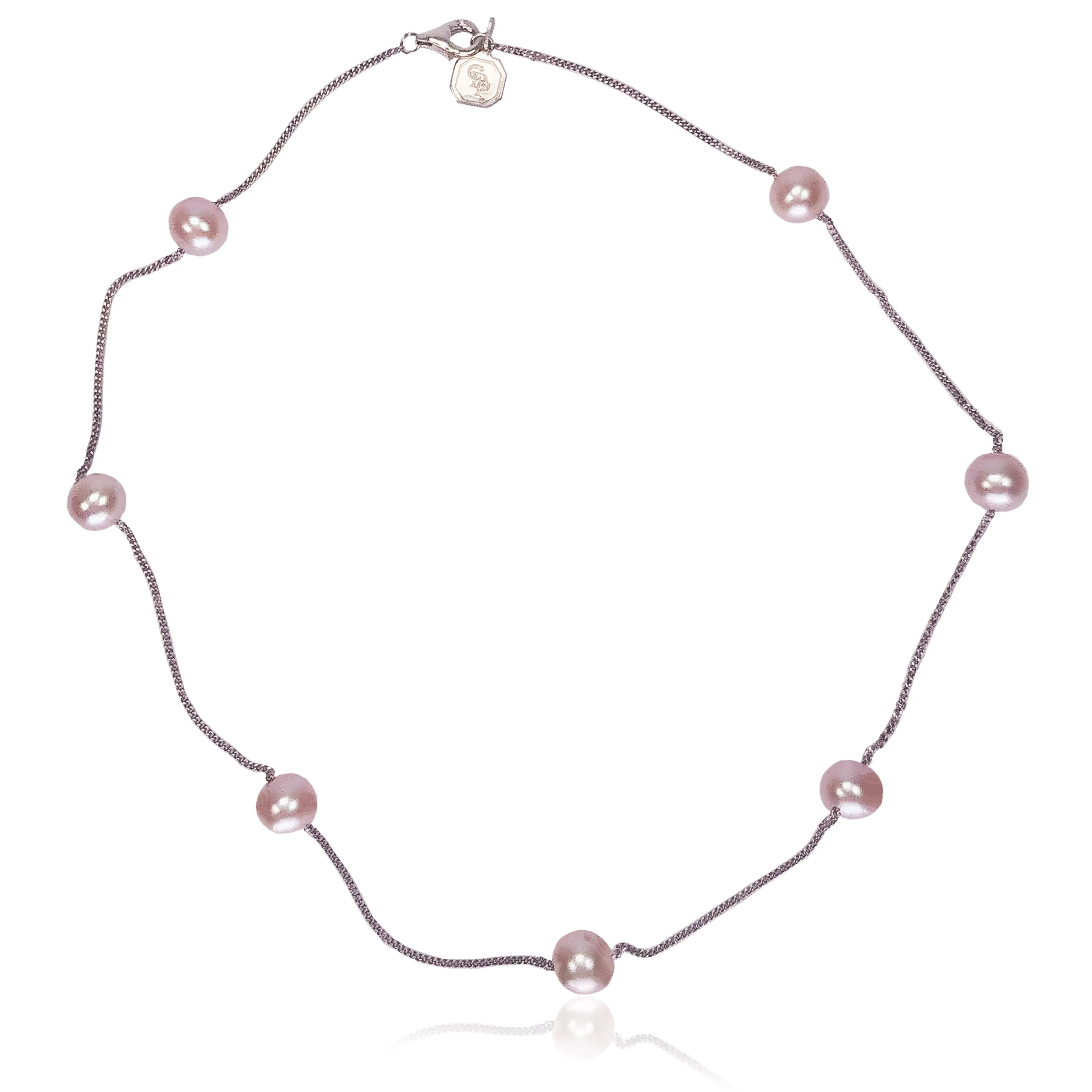 Pink Freshwater Pearl & Chain Necklace