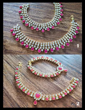Pink Stone Anklets