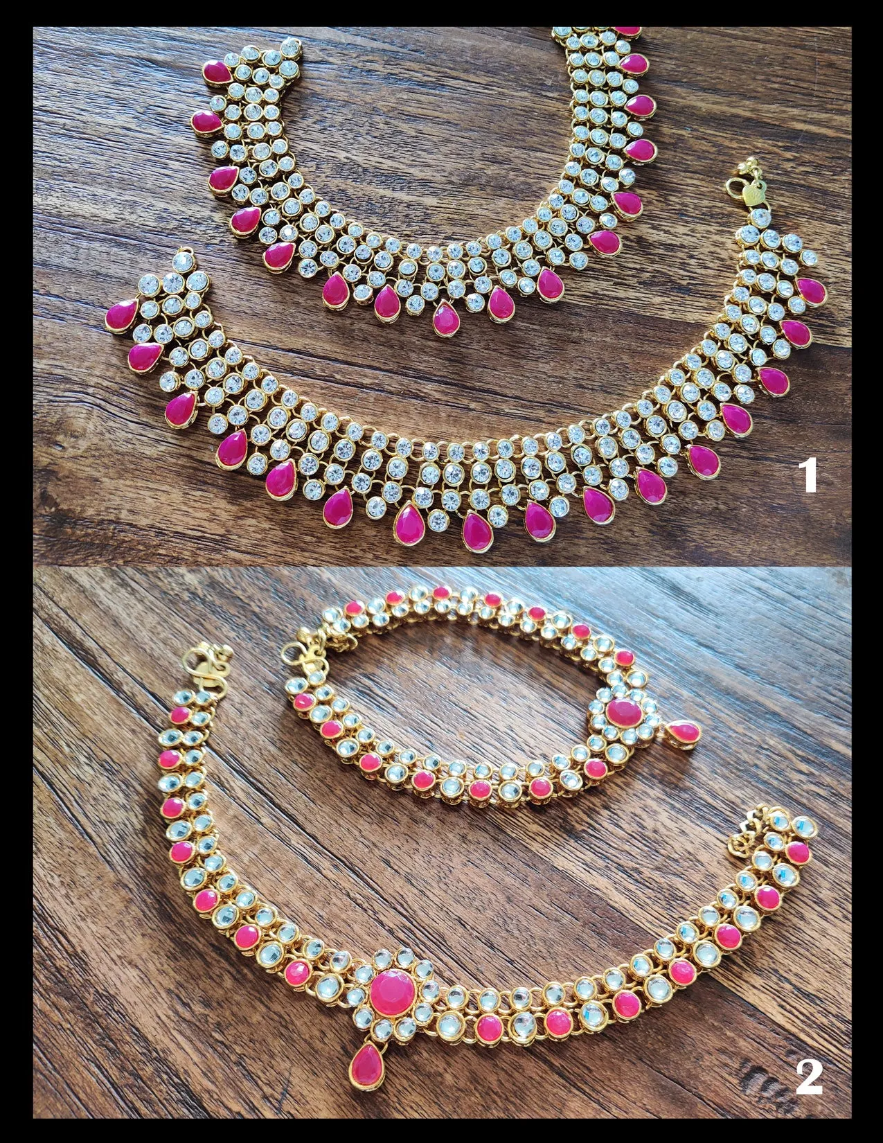 Pink Stone Anklets