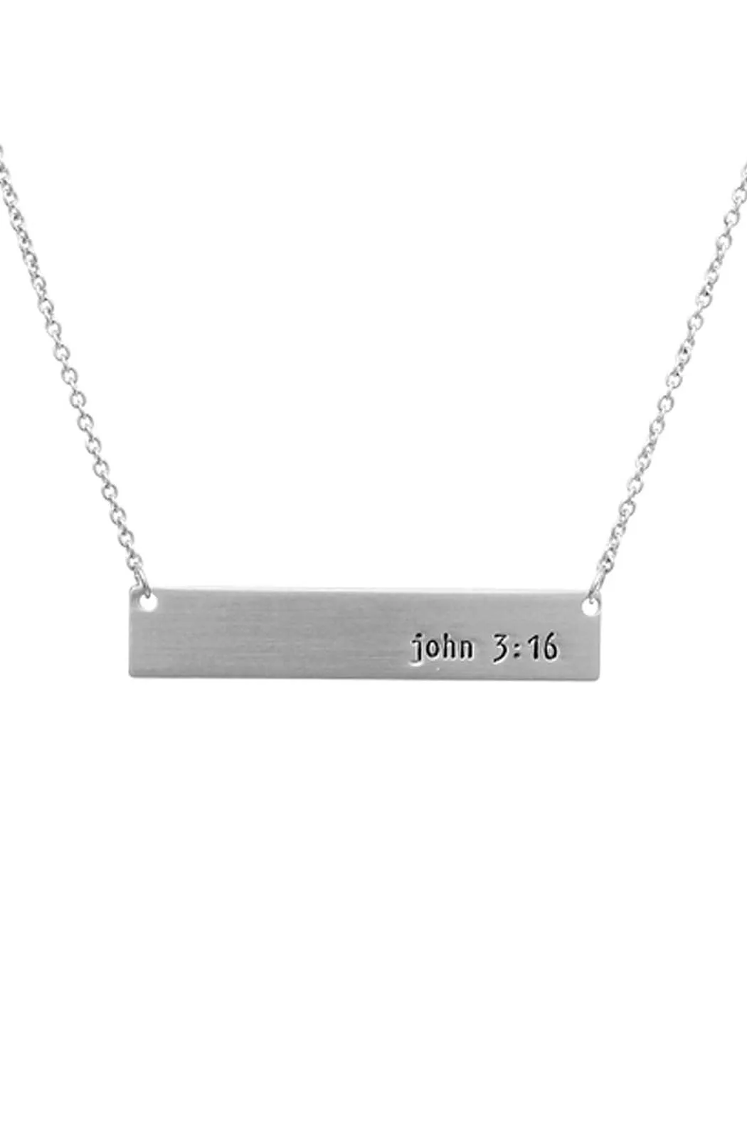 "John 3:16" Message Bar Necklace