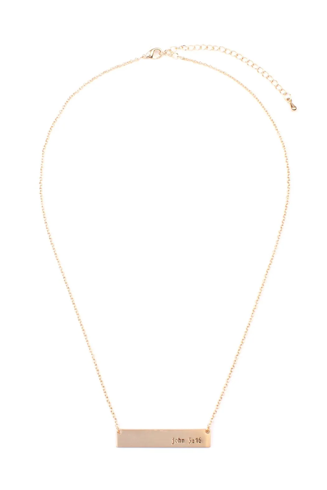 "John 3:16" Message Bar Necklace