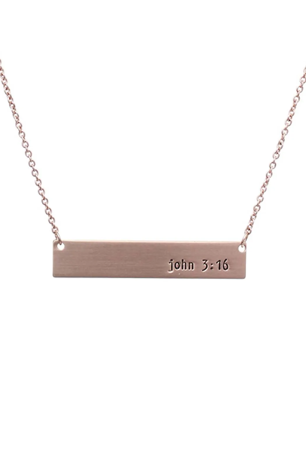"John 3:16" Message Bar Necklace