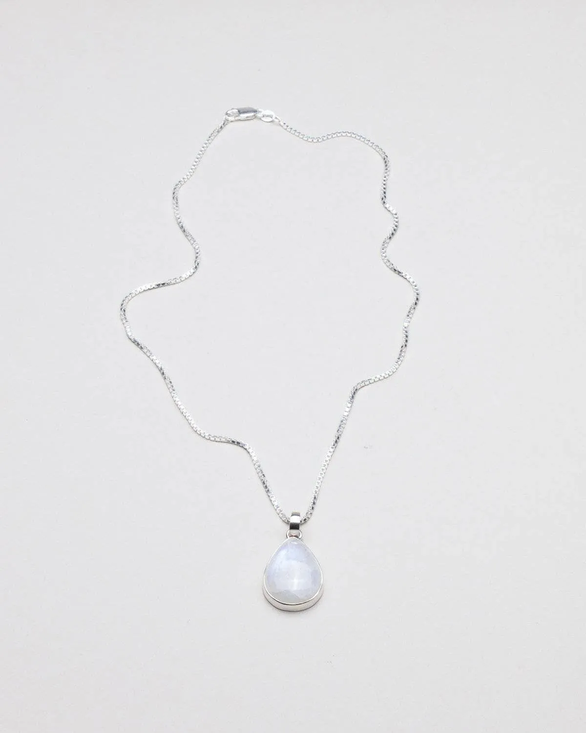 Rainbow Moonstone Mini Pendant Necklace