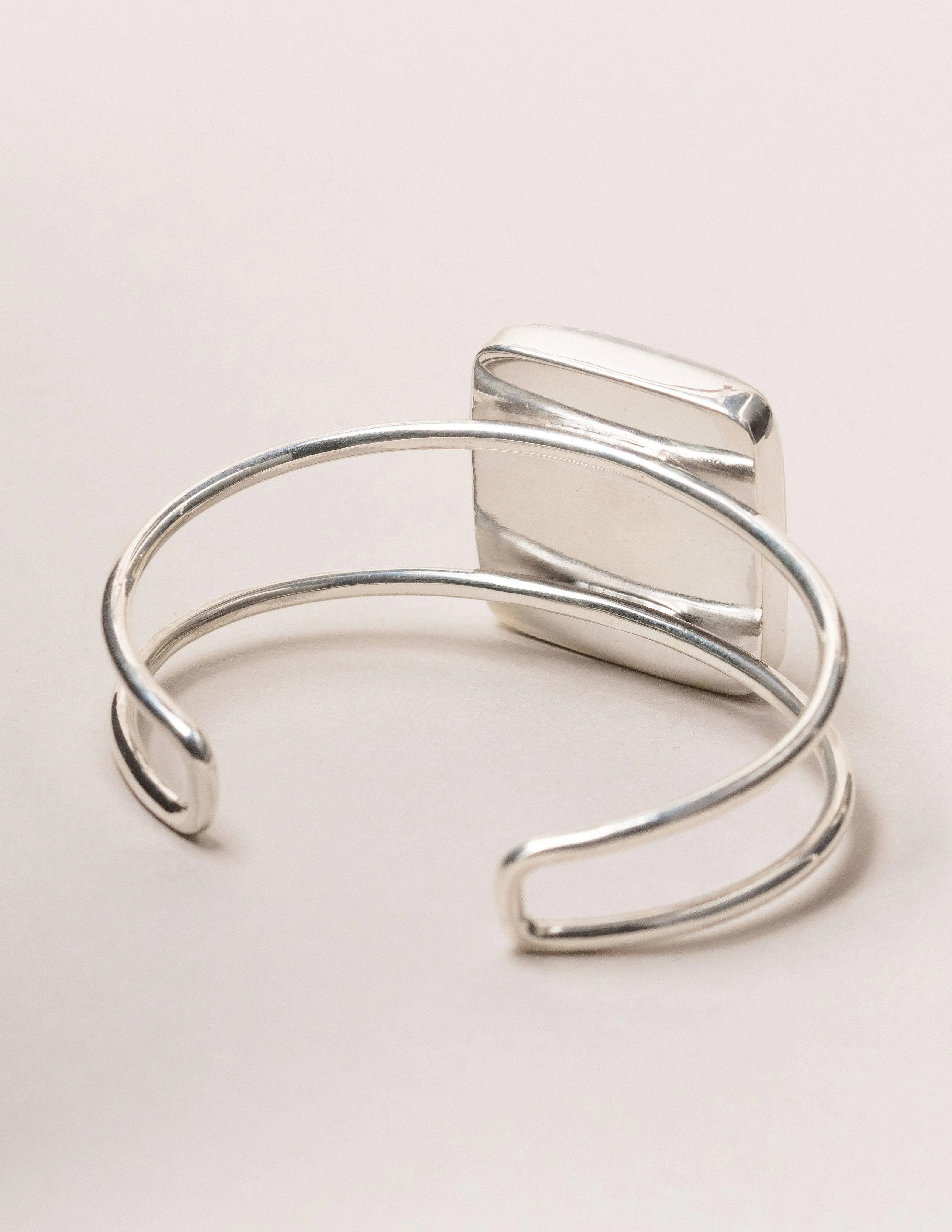 Rainbow Moonstone Square Gemstone Cuff - One Of A Kind