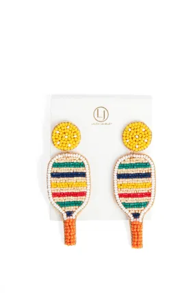 Rainbow Pickleball Earrings