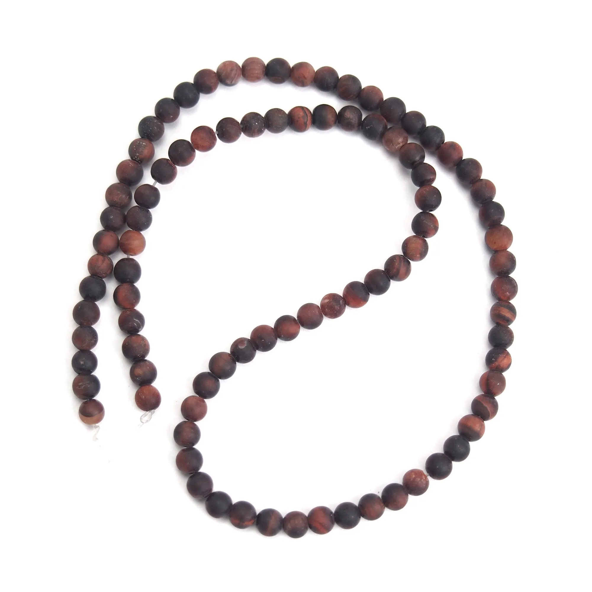 Red Tiger's Eye 5mm Matte Smooth Rounds