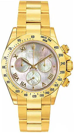 Rolex Cosmograph Daytona White Mother-of-pearl Dial 18K Yellow Gold Oyster Bracelet Automatic Men's Watch 116528MRO 116528-MRO