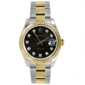Rolex Datejust 31 Black Jubilee Diamond Dial Steel and 18K Yellow Gold Oyster Ladies Automatic Watch 178273BKJDO