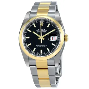 Rolex Datejust 36 Black Dial Stainless Steel and 18K Yellow Gold Oyster Bracelet Automatic Men's Watch 116203BKSO