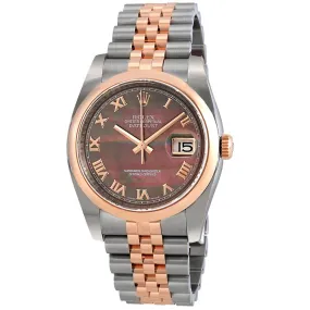 Rolex Datejust 36 Black Mother Of Pearl Dial Automatic Ladies Jubilee Watch 116201BKMRJ