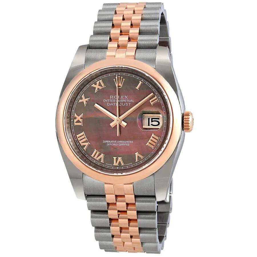 Rolex Datejust 36 Black Mother Of Pearl Dial Automatic Ladies Jubilee Watch 116201BKMRJ