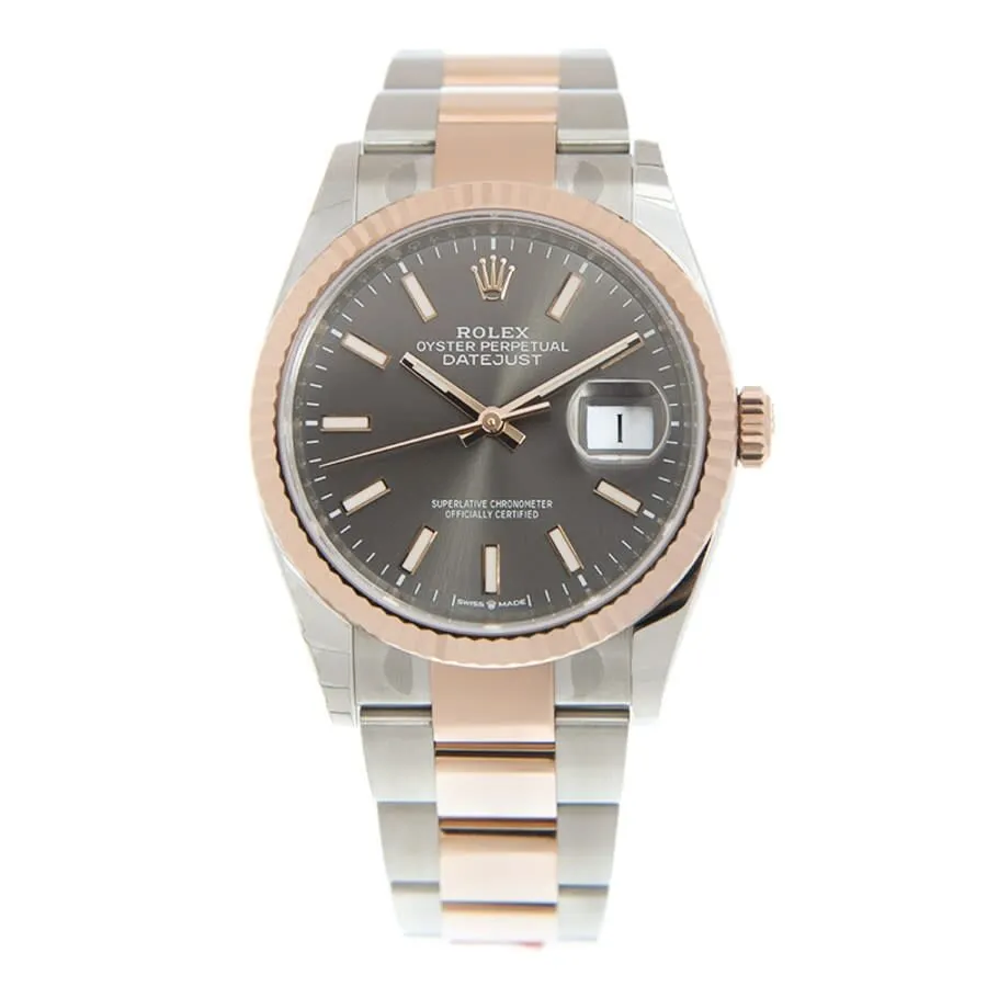 Rolex Datejust 36 Dark Rhodium Dial Automatic Men's Steel and 18k Everose Gold Oyster Watch 126231DRSO